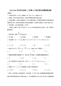 2024-2025学年贵州省高三上学期12月联考数学质量检测试题