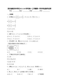 四川省射洪中学校2024-2025学年高一上学期第一学月考试数学试卷(含答案)