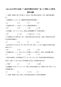 2024-2025学年江西省“三新协同教研共同体”高二上学期12月联考数学试题（含答案）