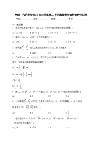 合肥一六八中学2024-2025学年高二上学期期中学情检测数学试卷(含答案)