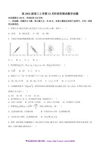 2024～2025学年四川省成都市树德中学高三(上)12月月考试卷数学(含答案)