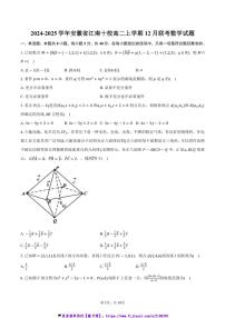 2024～2025学年安徽省江南十校高二(上)12月联考(月考)数学试卷(含答案)