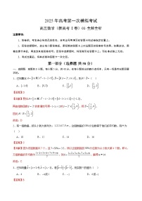 2025年高考第一次模拟考试数学试卷及参考答案
