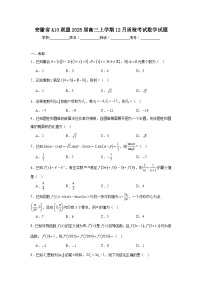 安徽省A10联盟2025届高三上学期12月质检考试数学试题