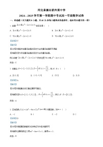 河北省承德双桥卉原中学2024-2025学年高一上学期期中考试数学试卷（解析版）-A4