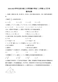2024-2025学年北京市理工大学附属中学高二上学期12月月考数学试卷（含答案）