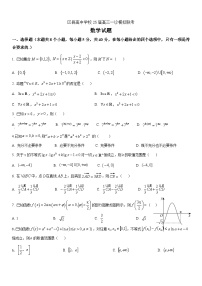 四川省眉山市区县高中学校2024-2025学年高三上学期一诊模拟联考数学试题