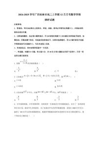 2024-2025学年广西桂林市高三上学期12月月考数学学情调研试题