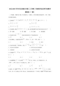 2024-2025学年河北省衡水市高三上学期1月新高考适应性考试数学模拟卷（一模）含解析