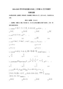 2024-2025学年河北省衡水市高三上学期12月月考数学检测试题