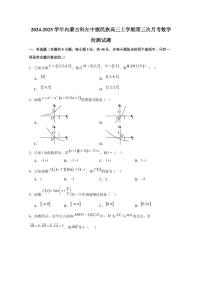 2024-2025学年内蒙古科左中旗民族高三上学期第三次月考数学检测试题（含解析）