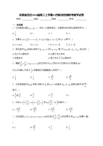 安徽省名校2024届高三上学期12月阶段检测联考数学试卷(含答案)