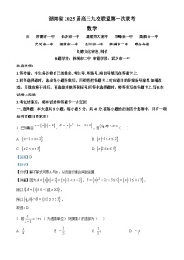 湖南省九校联盟2024-2025学年高三上学期第一次联考数学试卷（Word版附解析）