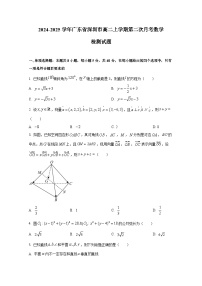 2024-2025学年广东省深圳市高二上学期第二次月考数学检测试题（含答案）