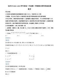 河北省沧州市2022-2023学年高一上学期期末数学试题