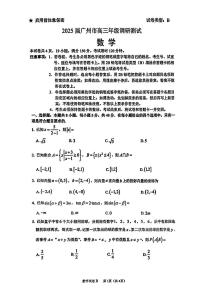 广东省广州市2025届高三上学期高考模拟测试-数学试题+答案