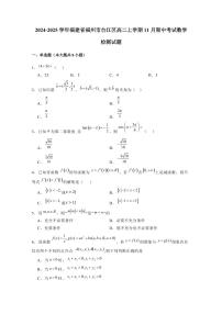 2024-2025学年福建省福州市台江区高二上学期11月期中考试数学检测试题（含解析）