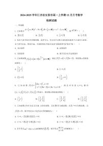 2024-2025学年江西省宜春市高一上学期12月月考数学检测试题（附解析）