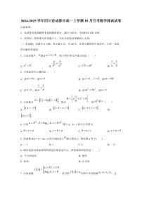2024-2025学年四川省成都市高一上学期10月月考数学测试试卷