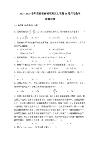 2024-2025学年云南省曲靖市高三上册11月月考数学检测试题（含解析）