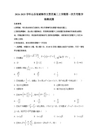 2024-2025学年山东省威海市文登区高三上册第一次月考数学检测试题