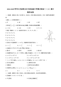 2024-2025学年江苏省淮安市马坝高级中学美术班高二（上）期中数学试卷（含答案）