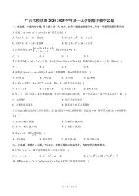 广西名校联盟2024-2025学年高一上学期期中数学试卷（含答案）