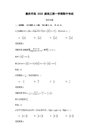 重庆市2024-2025学年高三上学期10月期中考试数学试卷（答案+解析）