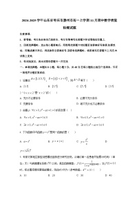 2024-2025学年山东省枣庄市滕州市高一上册11月期中数学质量检测试题