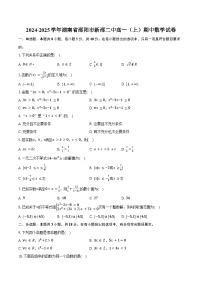 2024-2025学年湖南省邵阳市新邵二中高一（上）期中数学试卷（含答案）