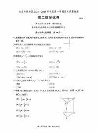 北京市朝阳区2024-2025学年度第一学期期末质量检测高二数学试卷及答案