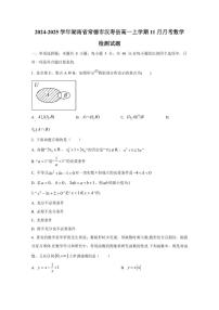 2024-2025学年湖南省常德市汉寿县高一上学期11月月考数学检测试题（含解析）