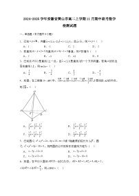2024-2025学年安徽省黄山市高二上册11月期中联考数学检测试题（含解析）