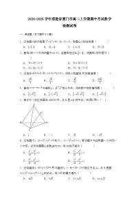 2024-2025学年福建省厦门市高二上册期中考试数学检测试卷（含解析）