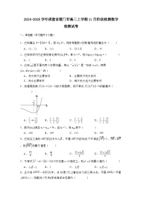 2024-2025学年福建省厦门市高三上册11月阶段检测数学检测试卷（含解析）