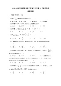2024-2025学年福建省厦门市高三上册11月联考数学检测试题（含解析）
