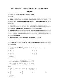 2024-2025学年广东省阳江市高新区高一上册期末数学检测试题（附解析）