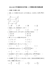 2024-2025学年湖南省长沙市高二上册期末数学检测试题（含解析）