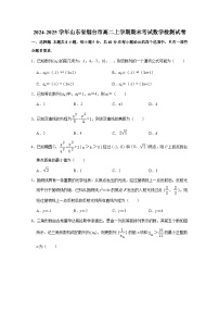 2024-2025学年山东省烟台市高二上册期末考试数学检测试卷