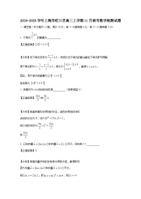 2024-2025学年上海市虹口区高三上册11月联考数学检测试题（含解析）