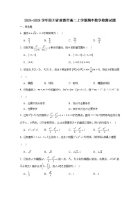 2024-2025学年四川省成都市高二上册期中数学检测试题（含解析）