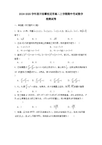 2024-2025学年四川省攀枝花市高二上册期中考试数学检测试卷（含解析）