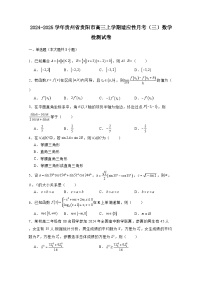 2024-2025学年贵州省贵阳市高三上学期适应性月考（三）数学检测试卷（附解析）