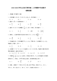 2024-2025学年山东省日照市高二上学期期中考试数学检测试题（附解析）