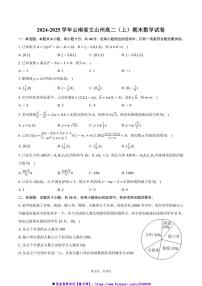 2024～2025学年云南省文山州高二上()期末数学试卷(含答案)