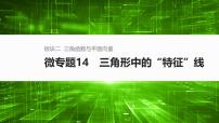 2025届高中数学二轮复习 板块二  三角函数与平面向量  微专题14　三角形中的“特征”线（课件+练习）