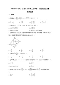 2024-2025学年广东省广州市高三上册1月期末数学质量检测试题（含解析）