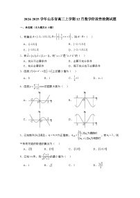 2024-2025学年山东省高三上学期12月数学阶段性检测试题（附解析）