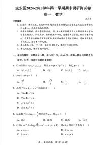 广东省深圳市宝安区2024-2025学年高一上学期期末调研测试数学试题