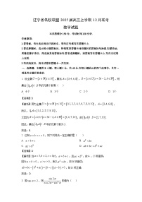 辽宁省名校联盟2025届高三上学期12月联考数学试卷（解析版）